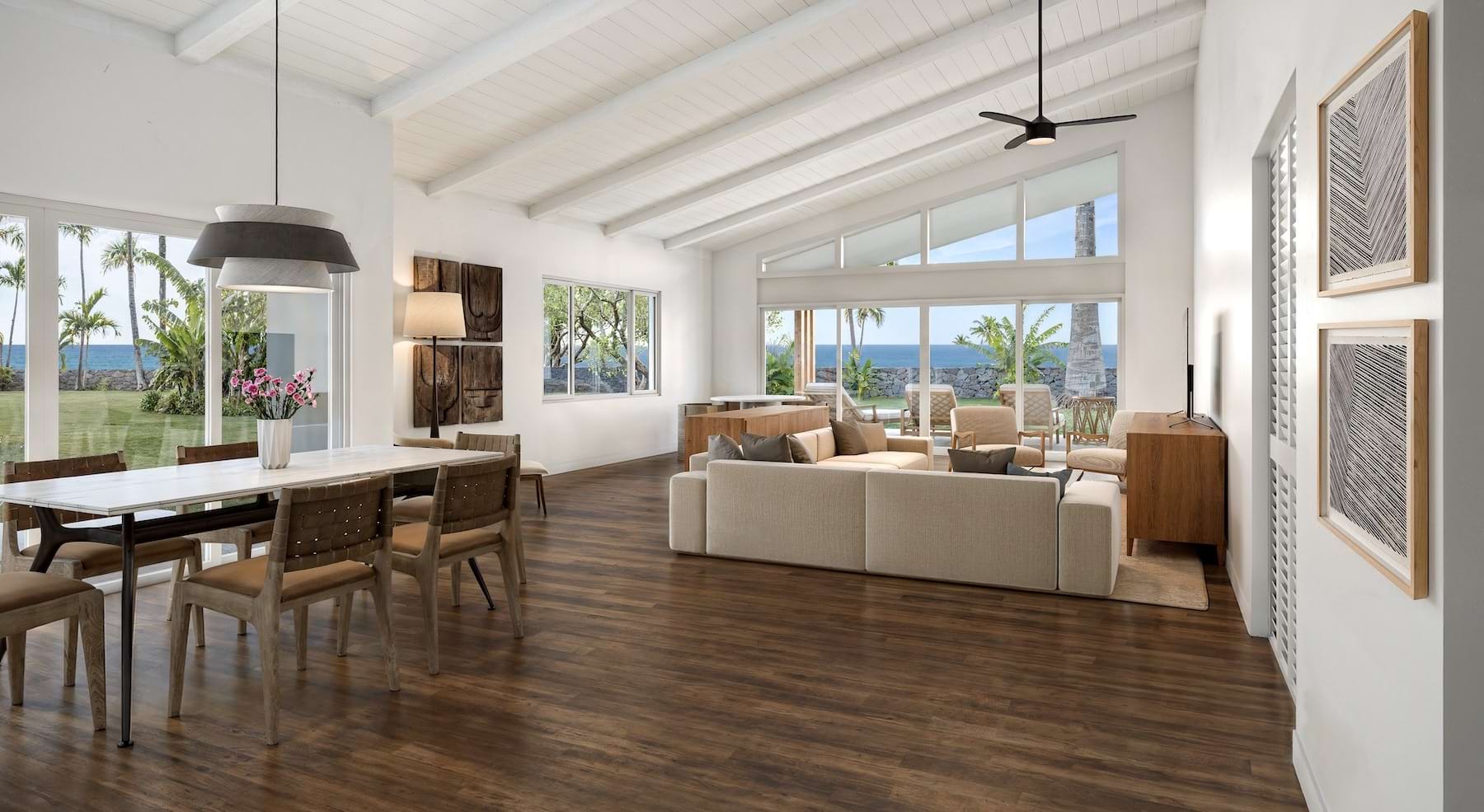 Open space living area with natural lighting