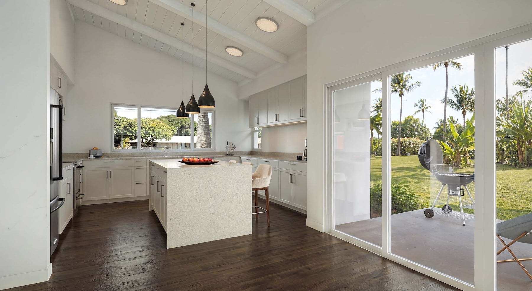 Well-lit kitchen with ample counter space