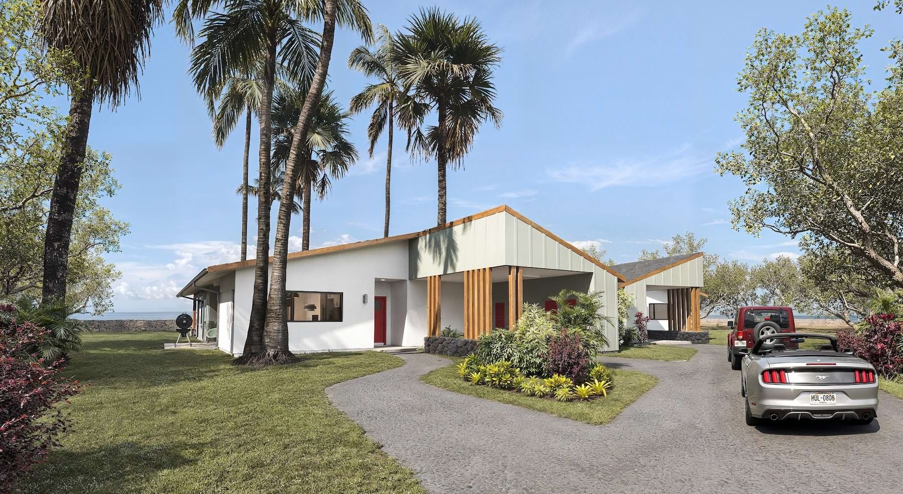 a home overlooking an ocean